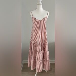 BOSS Striped Pink Maxi Dress  adjustable straps 
Size 4